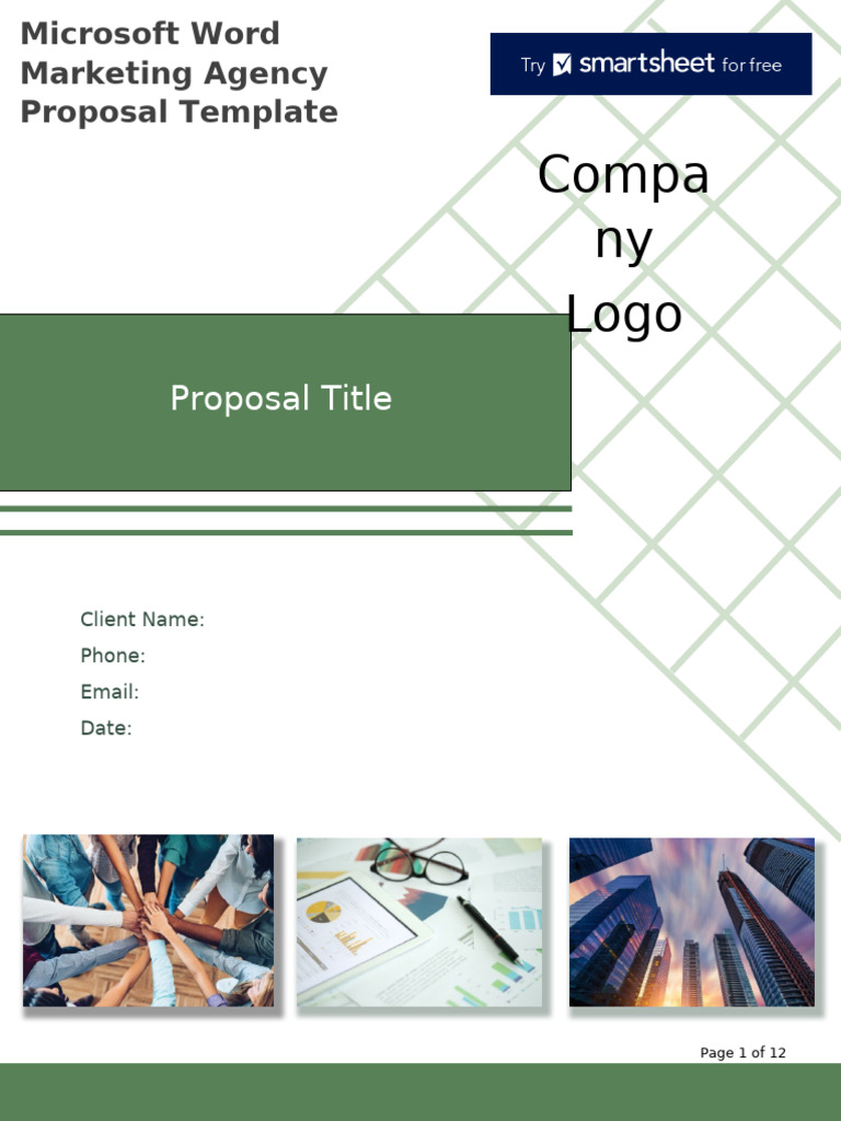 IC Microsoft Word Marketing Agency Proposal Template 12252 WORD | PDF ...