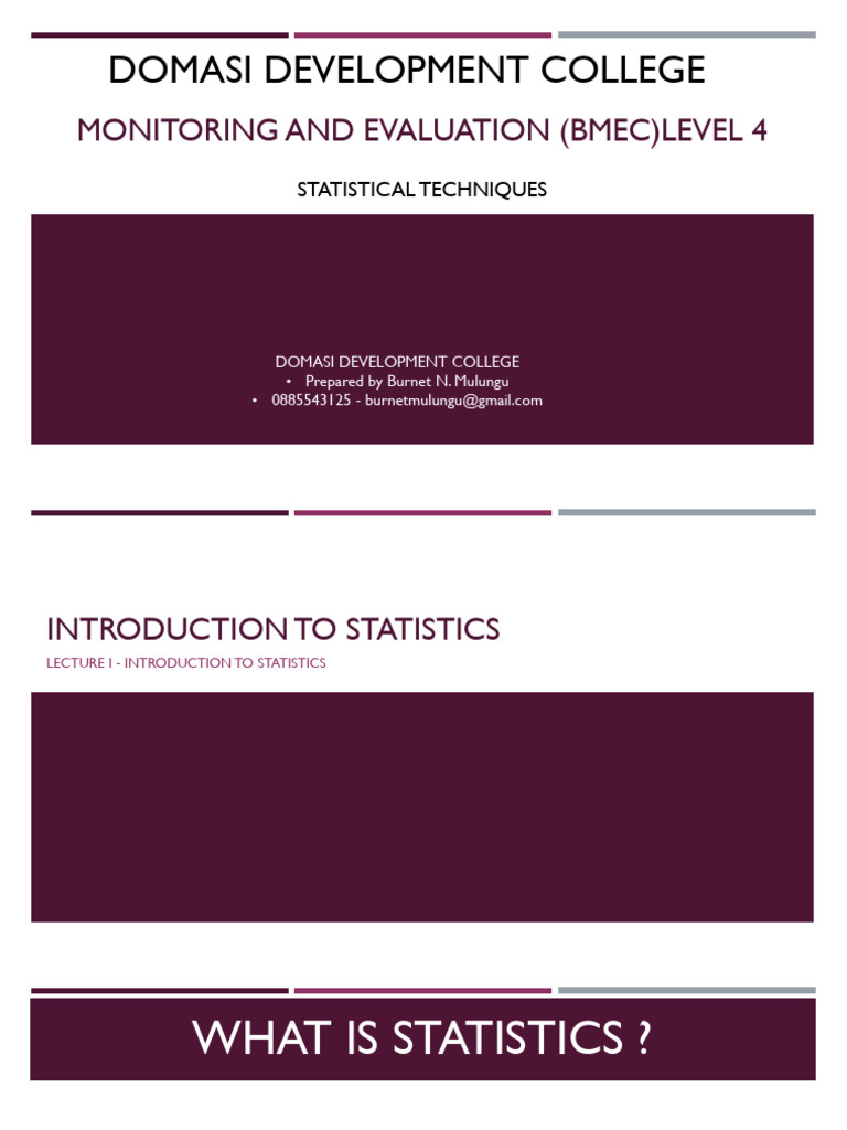 Statistical Techniques Overview | PDF | Sampling (Statistics) | Statistics
