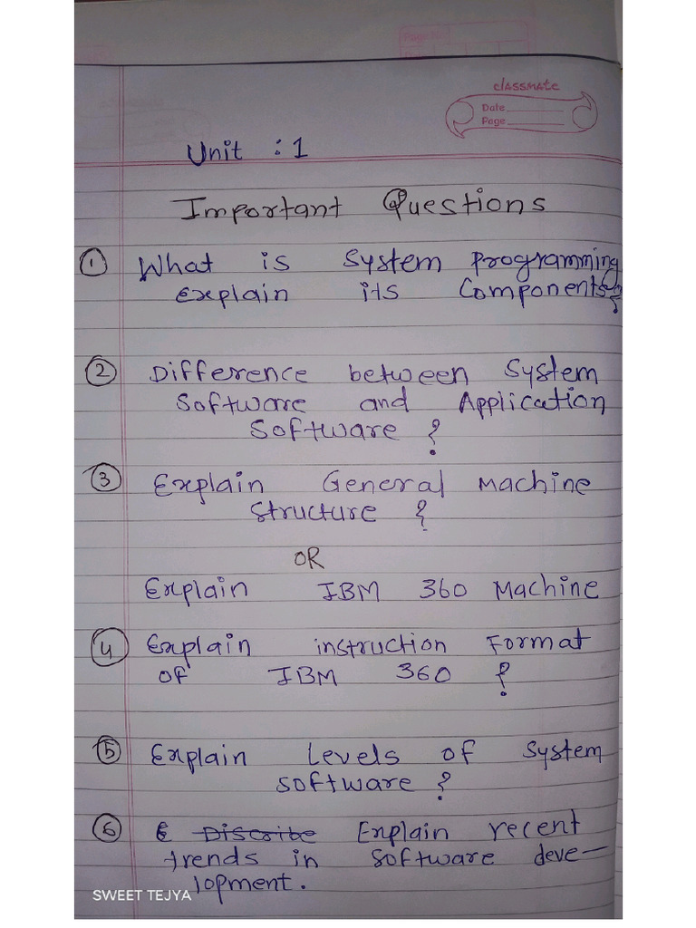 SP Unit - 1 Important Question | PDF