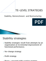 Chapter 7 - Corporate Level Strategies - Stability, Retrenchment, Restructuring