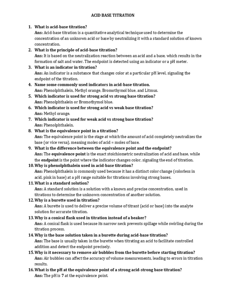 Acid Base Titrationhuduue | PDF | Titration | Chemistry