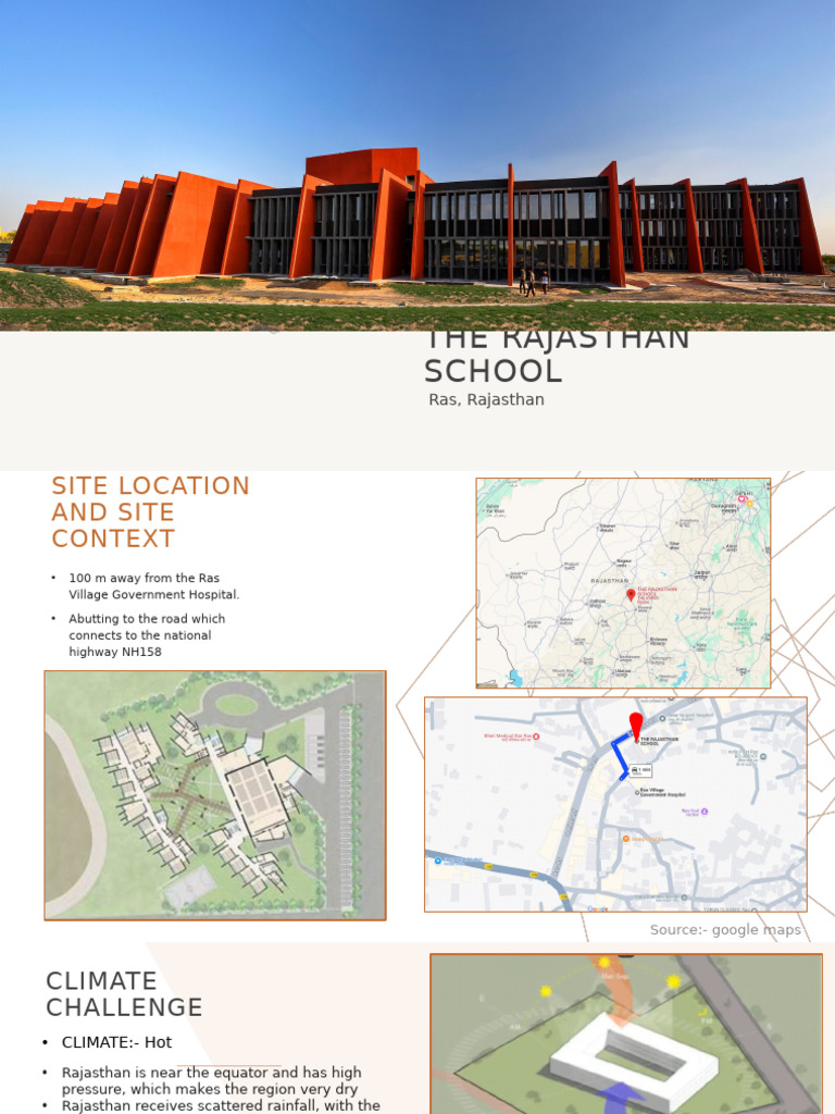 Rajasthan School Design Overview | PDF | Rain | Earth Sciences