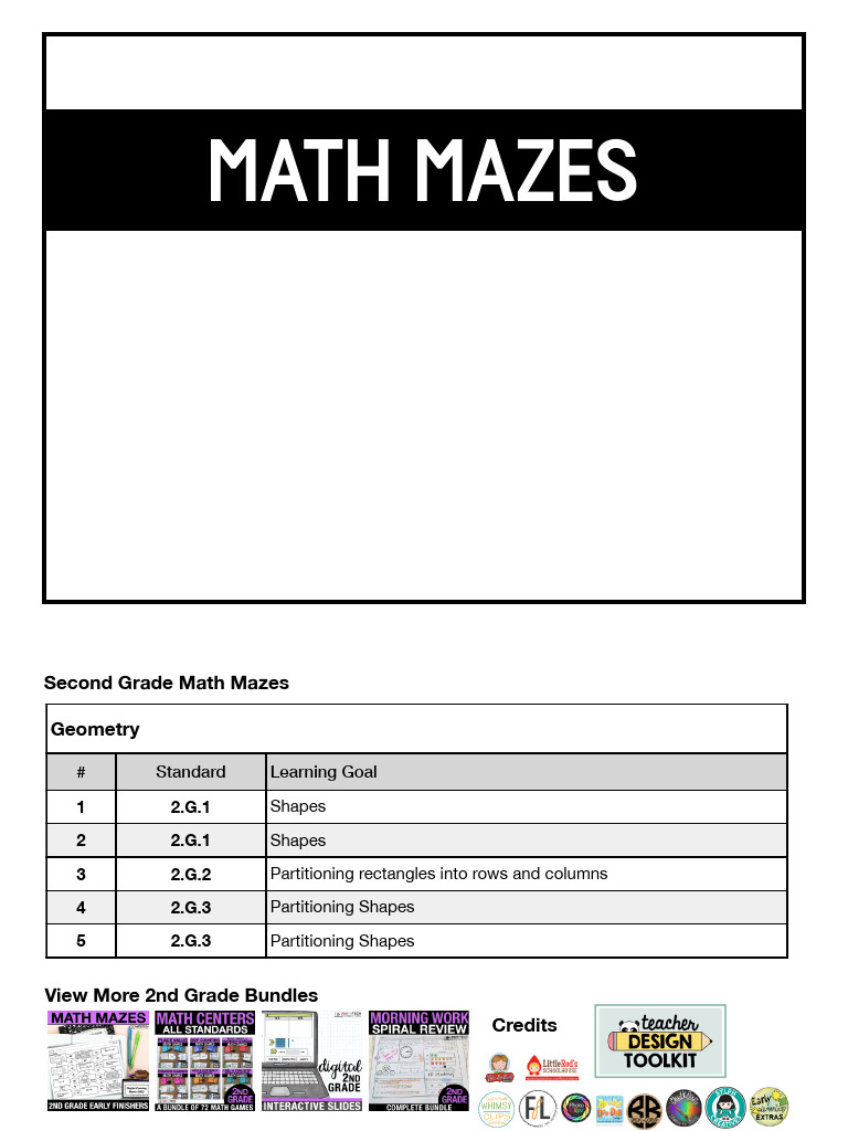 Second Grade Geometry Mazes | PDF | Shape | Triangle