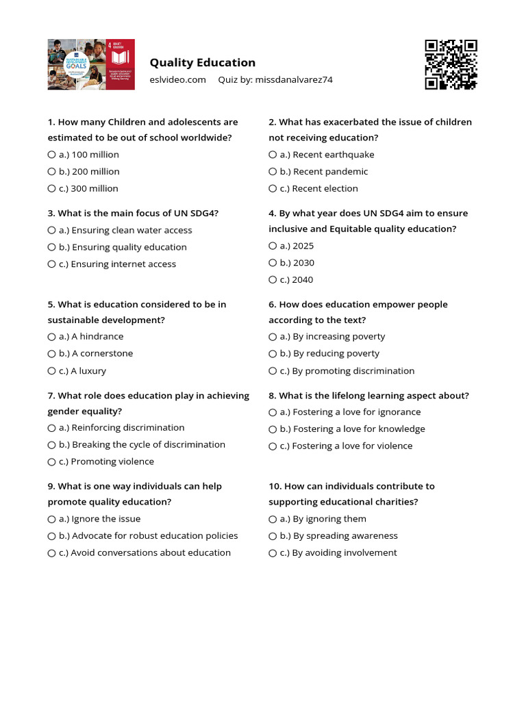 Promoting Quality Education for All | PDF