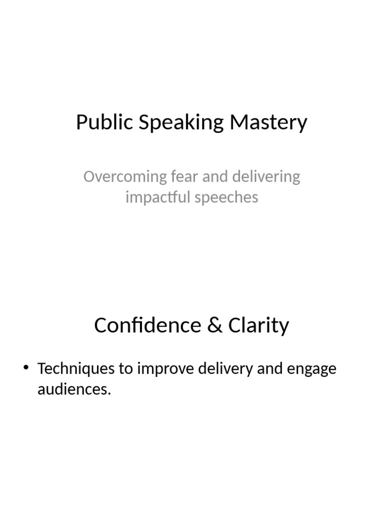 Public Speaking Mastery | PDF