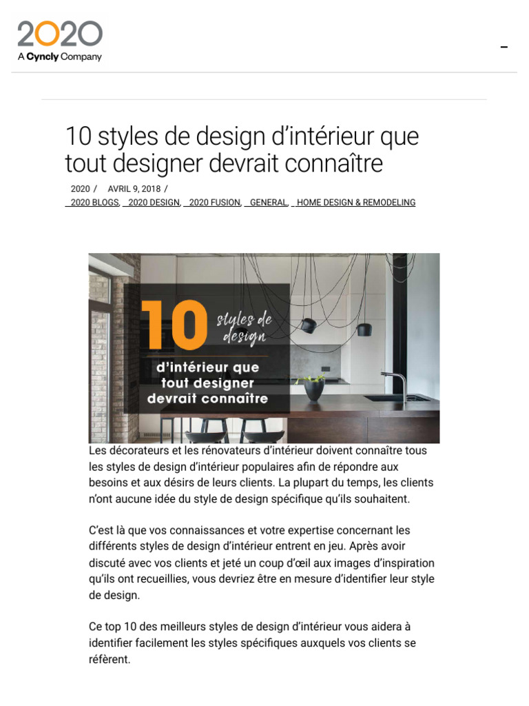 10 Styles de Design d'Intérieur Essentiels | PDF | Conception | Bois