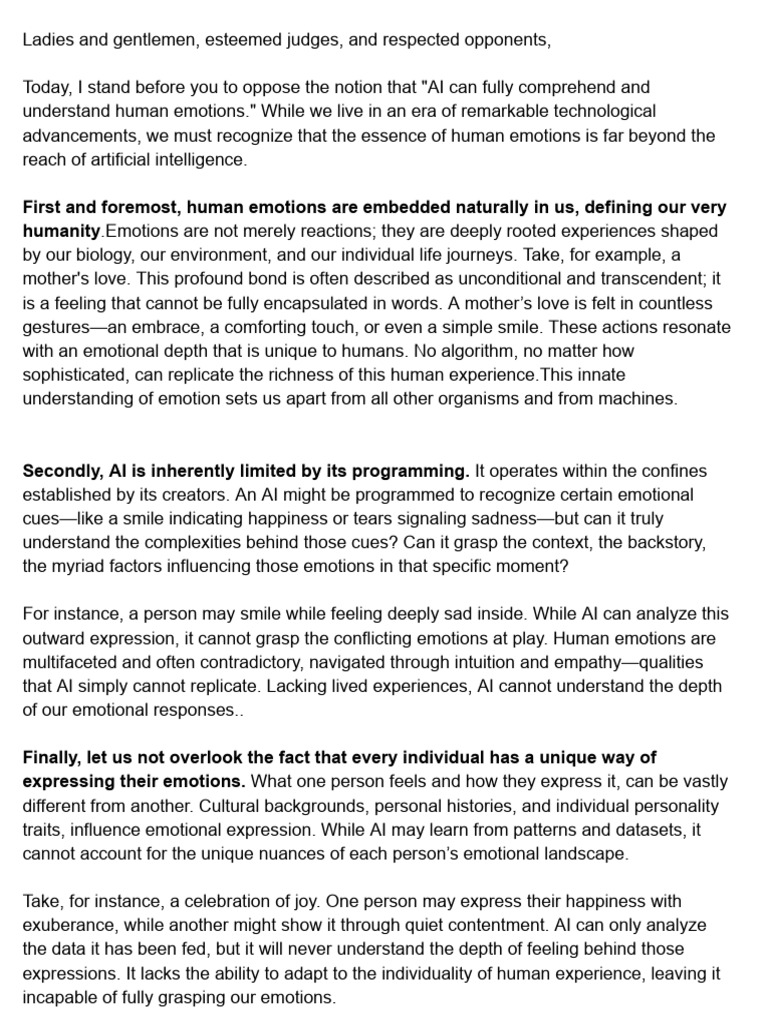 AI and Human Emotions | PDF | Emotions | Intelligence (AI) & Semantics