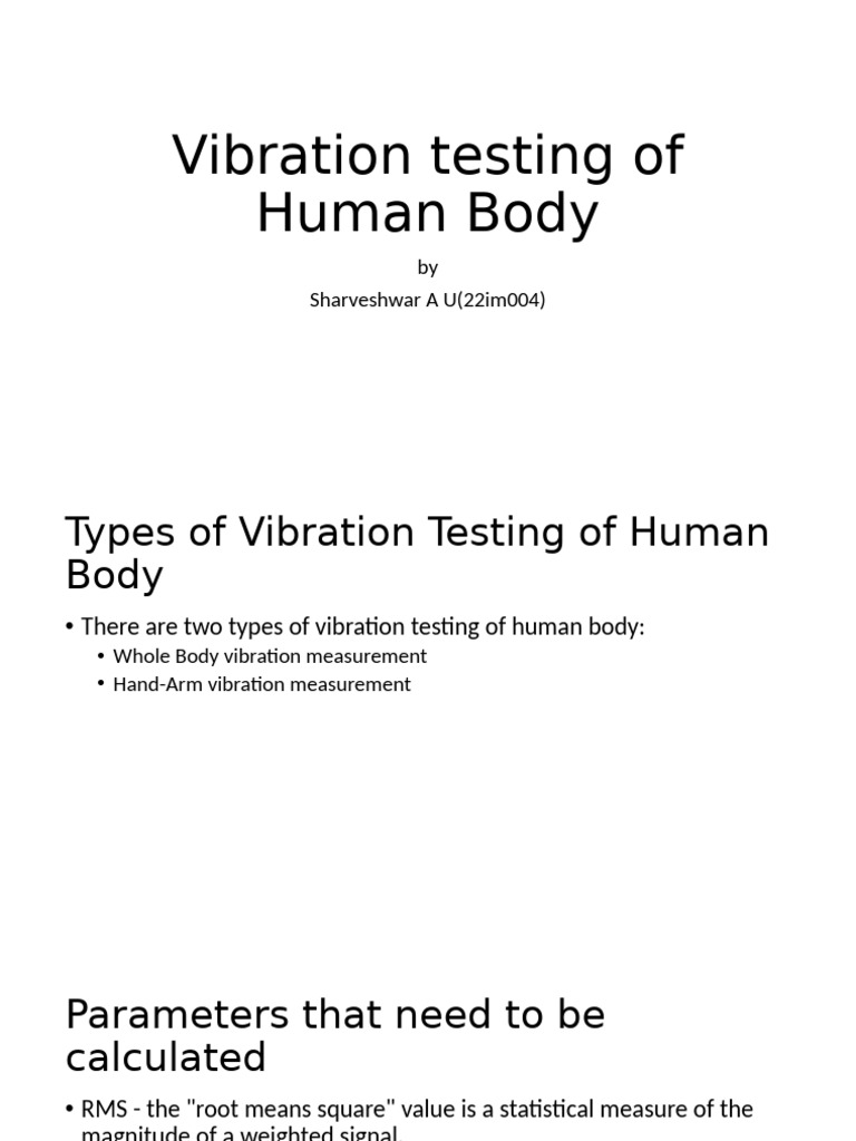 Human Body Vibration Testing Methods | PDF | Root Mean Square