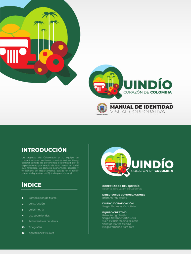 Manual de Identidad Visual Corporativa Quind÷o Corazn de Colombia | PDF ...