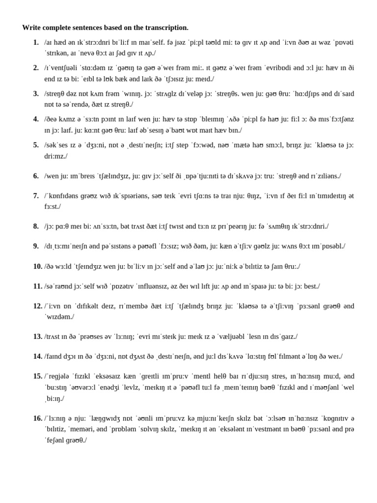 Transcription Practice | PDF