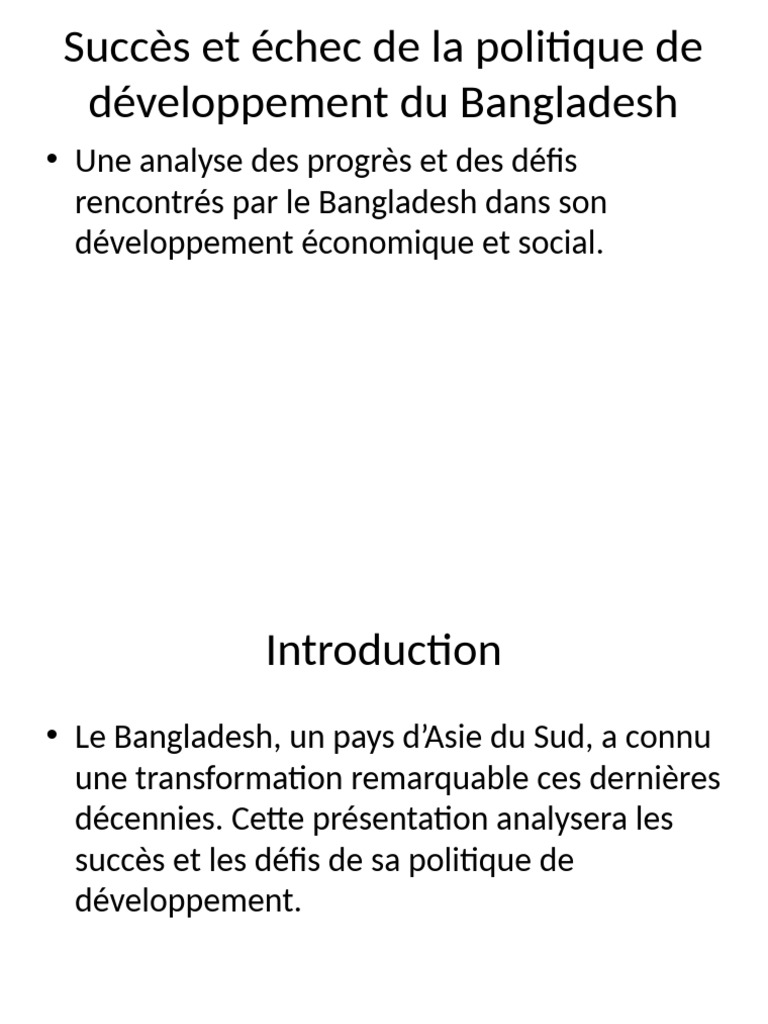 Développement du Bangladesh : succès et défis | PDF | Bangladesh ...