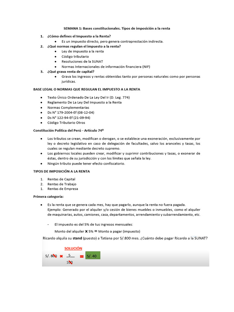 Resumen de Clases | PDF | Impuestos | Impuesto sobre la renta