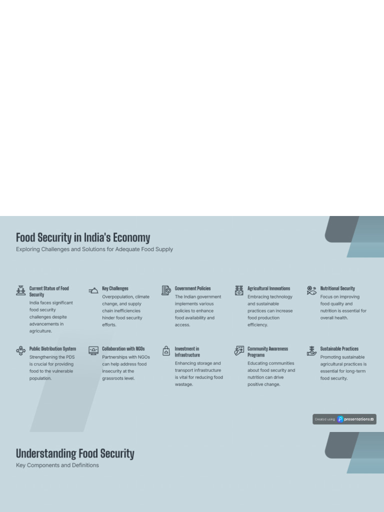 Food Security in India's Economy Challenges and Strategies | PDF