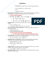 Differential Equations Definitions