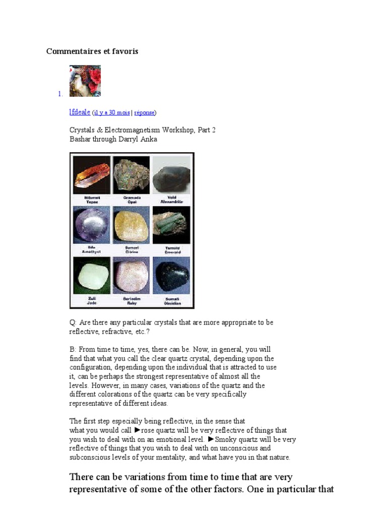 Bashar's Insights on Crystals | PDF | Shape | Mirror