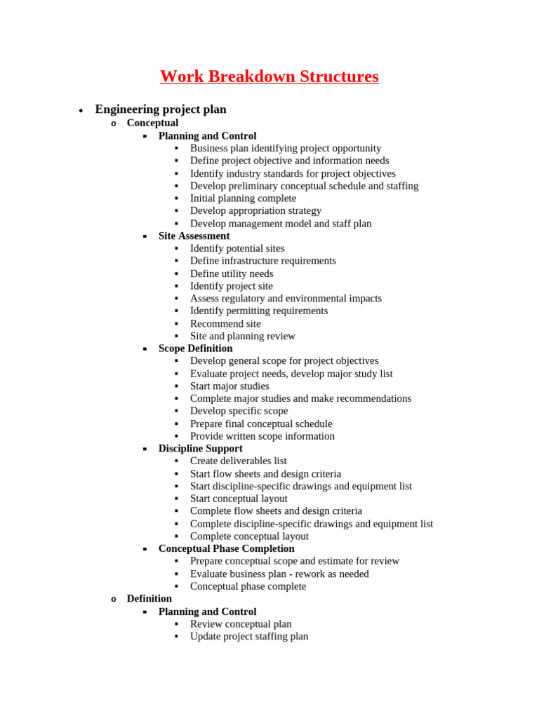 Comprehensive Work Breakdown Structure Guide | PDF