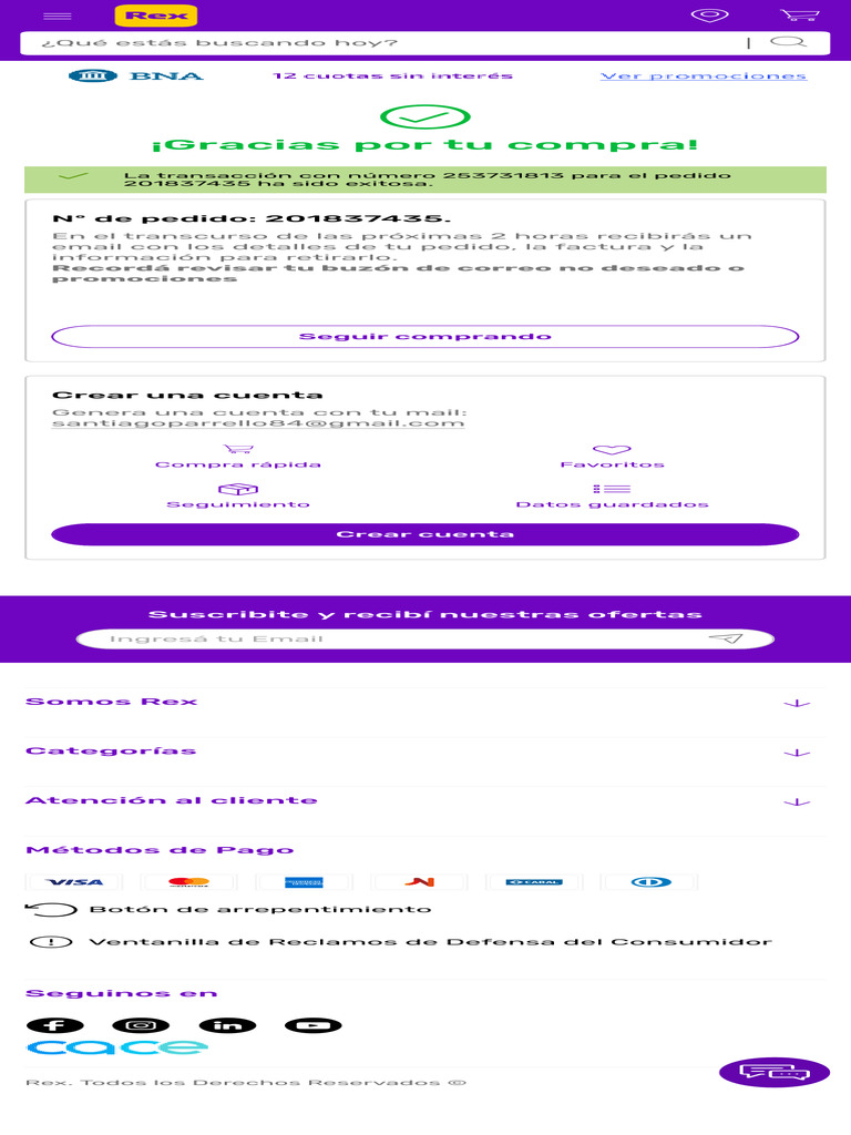 Confirmación de Compra Exitosa | PDF