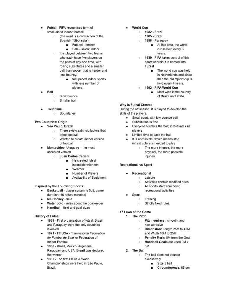 PE Notes 2 | PDF | Football Codes | Athletic Sports