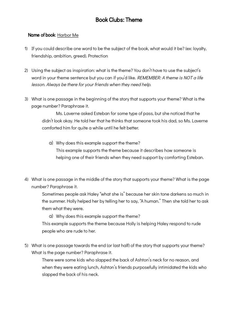 Ryan Book Clubs - Theme | PDF