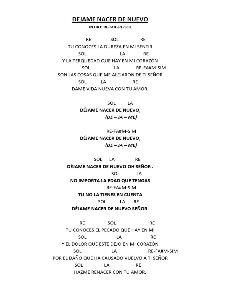 Letra y acordes de 