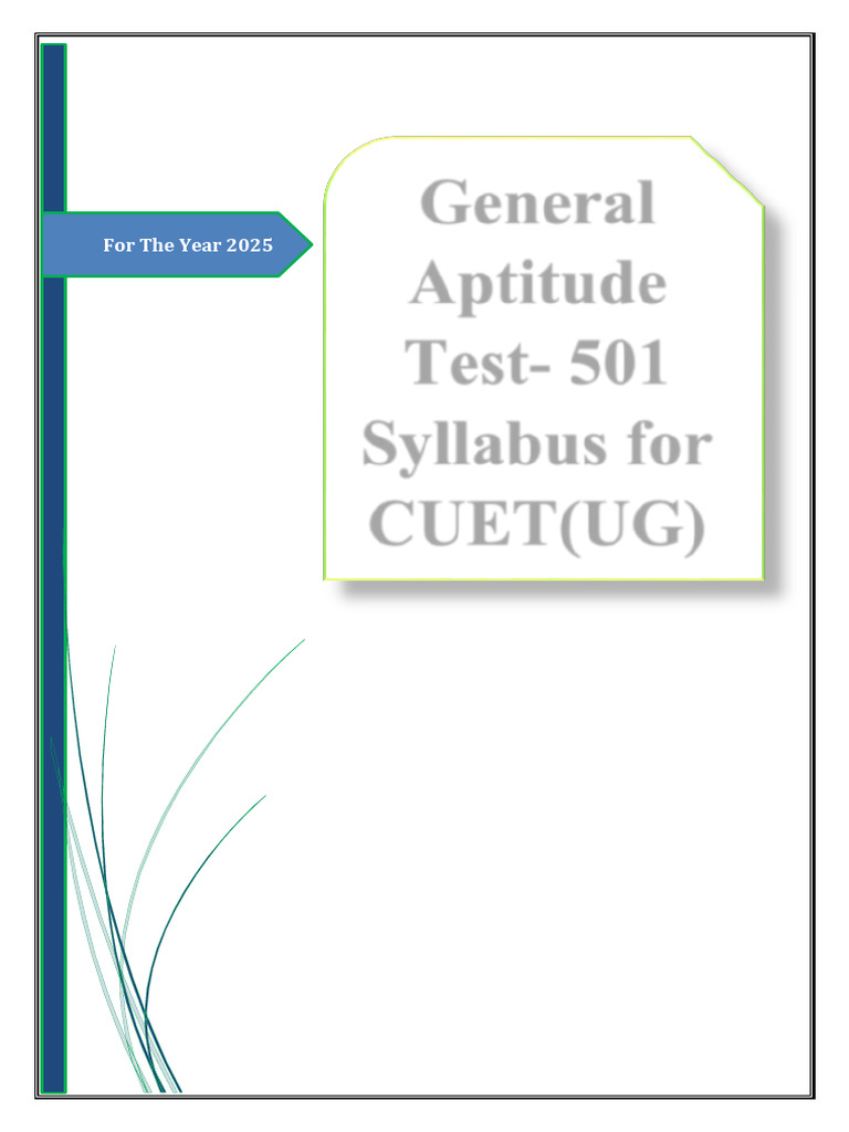 CUET 2025 General Aptitude Test Syllabus | PDF