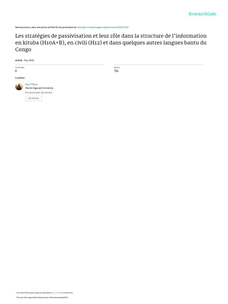 Stratégies de passivisation en kituba | PDF | Sujet (Grammaire) | Verbe
