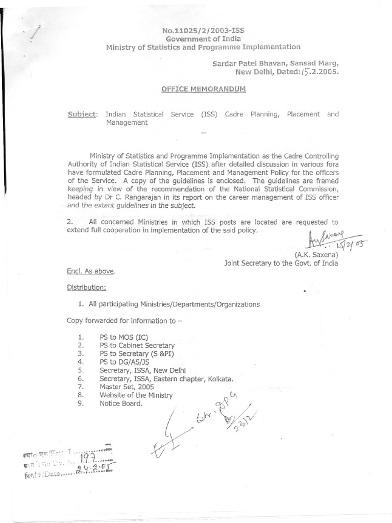 ISS Cadre Management Guidelines | PDF