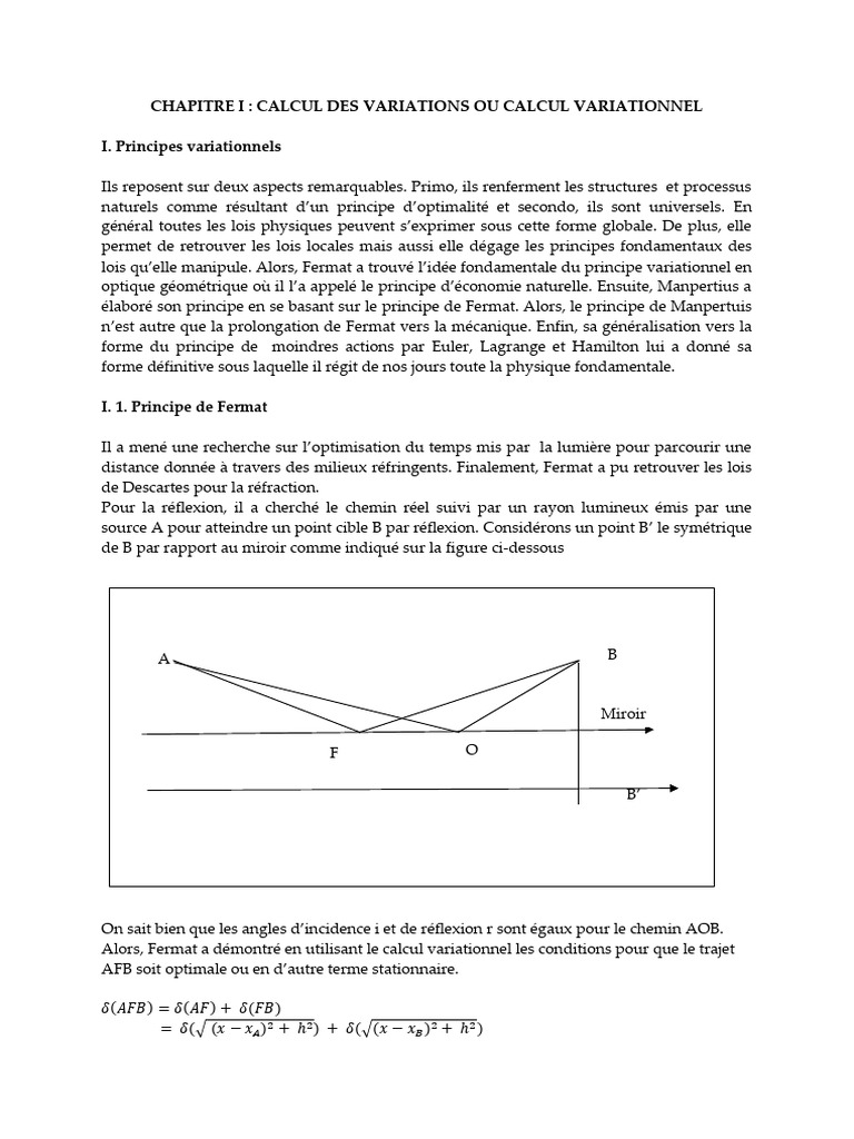 Principes du Calcul Variationnel | PDF | Calcul des variations | Physique