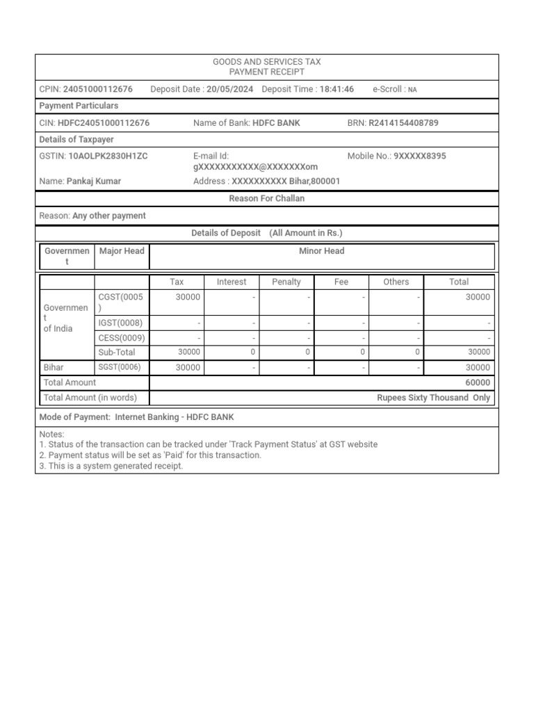 GST-Challan Receipt | PDF