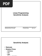 Excel LP Sensitivity Analysis