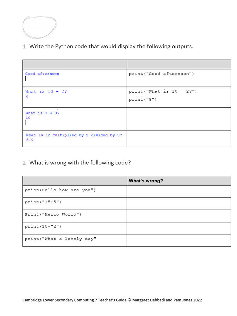 Python Coding Errors and Outputs Guide | PDF