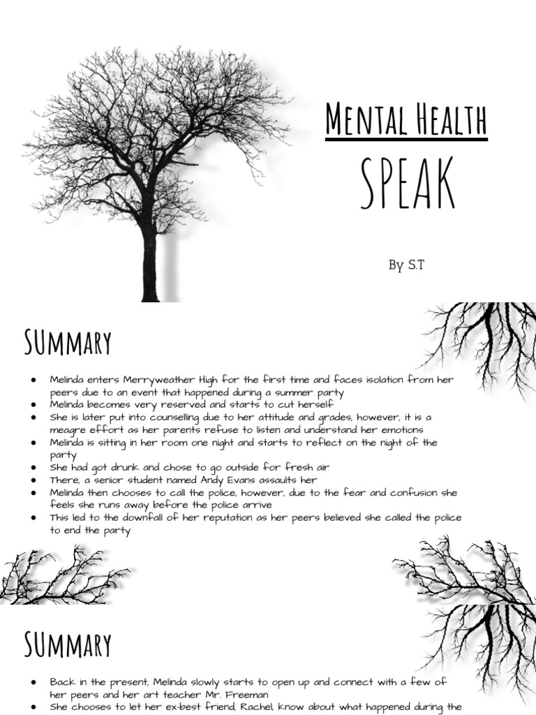 Mental Health Speak 1 Pdf Behavioural Sciences Psychology