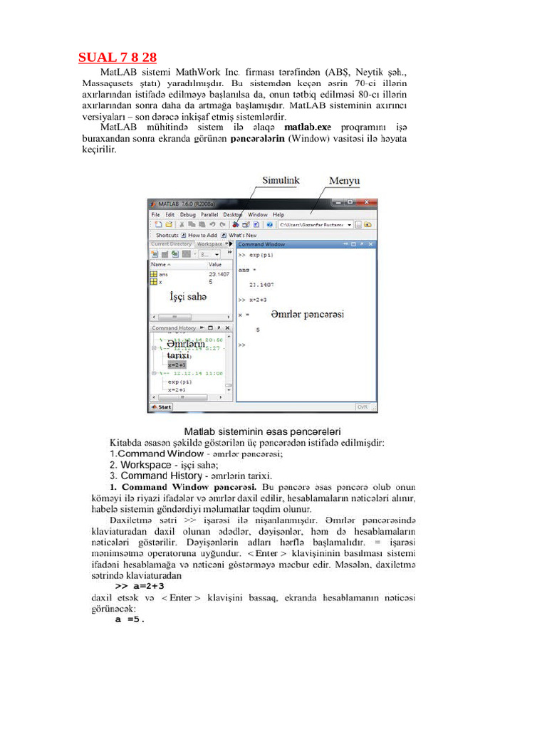 MatLab Müh Cavablar | PDF