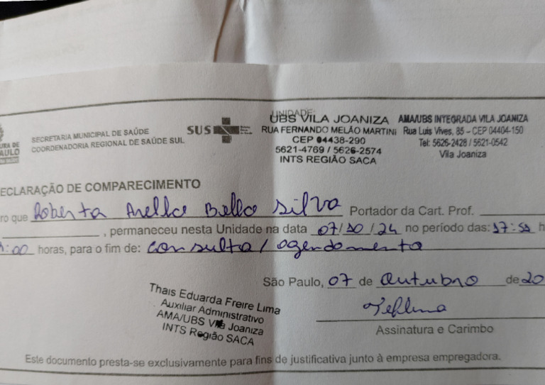 Declaração de Horas | PDF