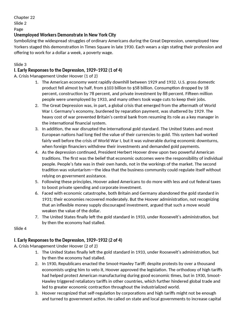 Chapter+22+Notes+10th+Edition | PDF | New Deal | Franklin D. Roosevelt