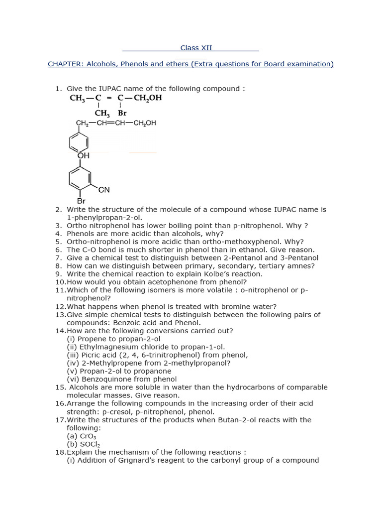 Alcohols, Phenols and Ethers | PDF | Methyl Group | Ethanol