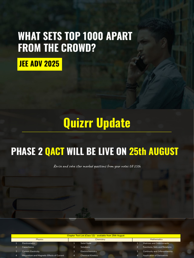 JEE Advanced 2025 Study Guide and Tips | PDF | Chemistry | Physics