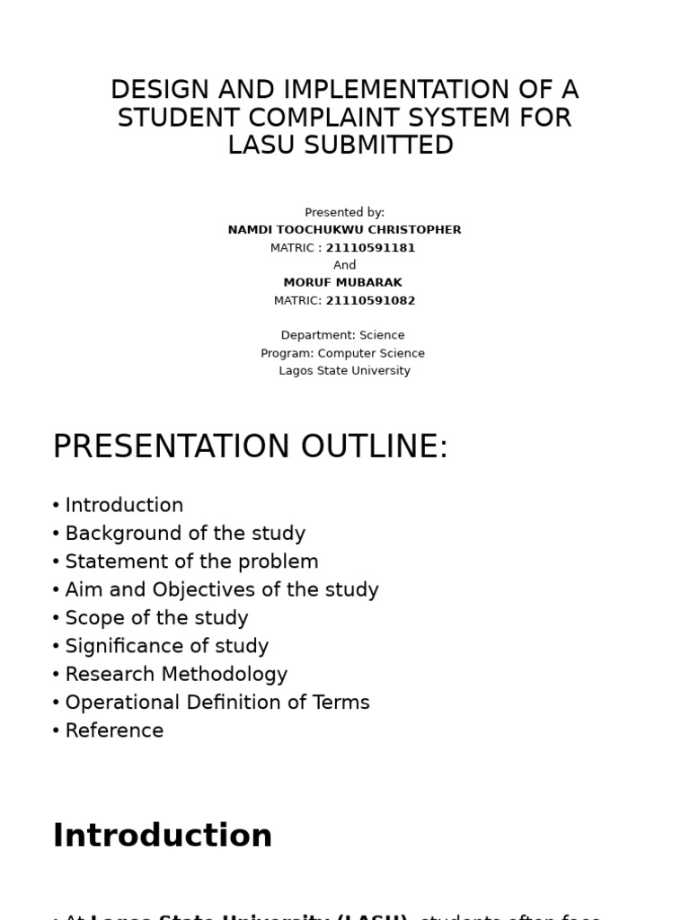 LASU Student Complaint System Design | PDF | Usability