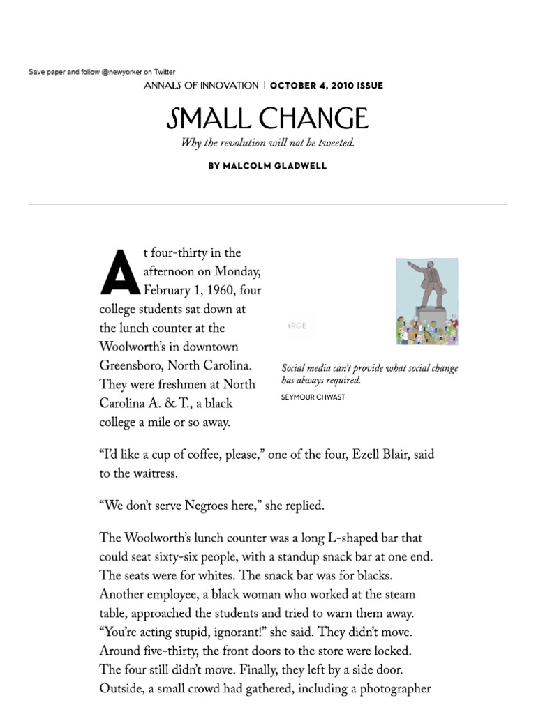 Gladwell Small Change | PDF
