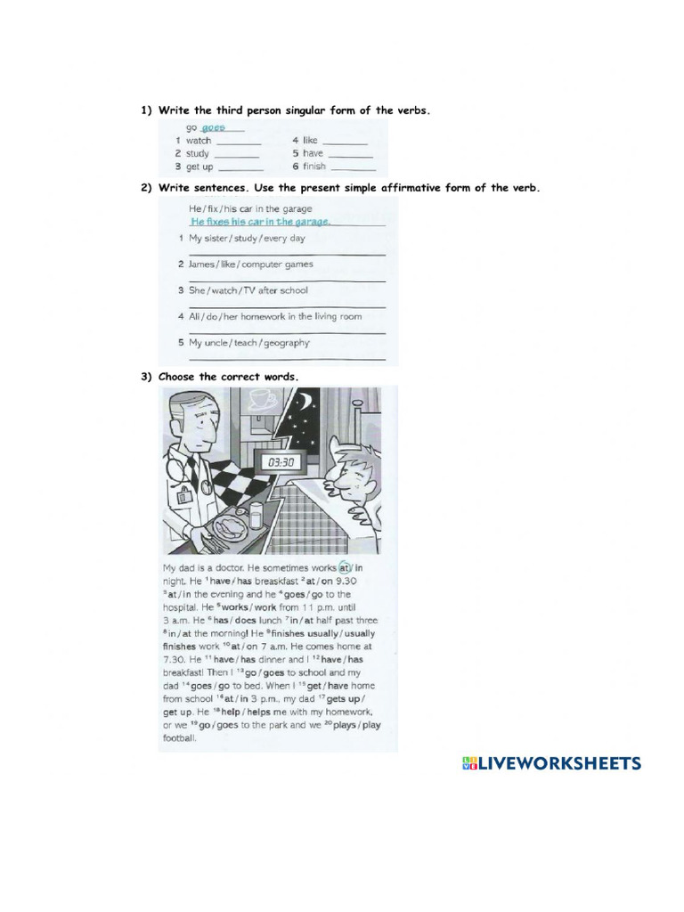 Present Simple (He She It) | PDF