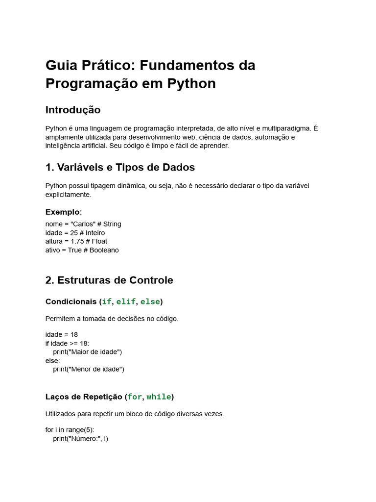 Guia Prático_ Fundamentos da Programação em Python | PDF
