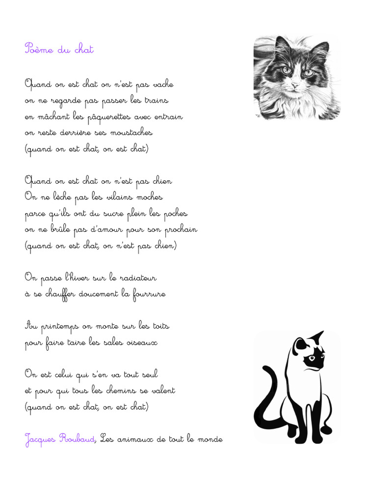Poèmes animaliers de Jacques Roubaud | PDF | Animaux et humains | Zoologie