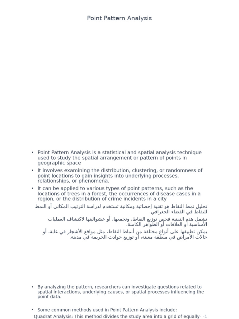 Point Patterns | PDF