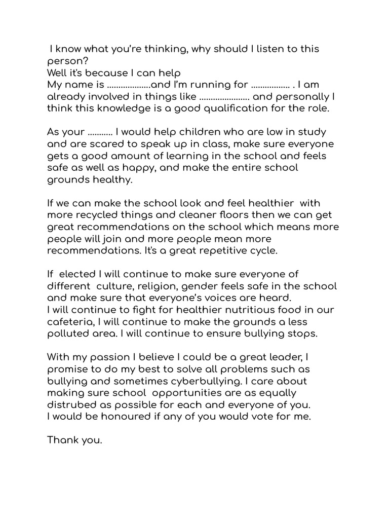 School Council Speech | PDF