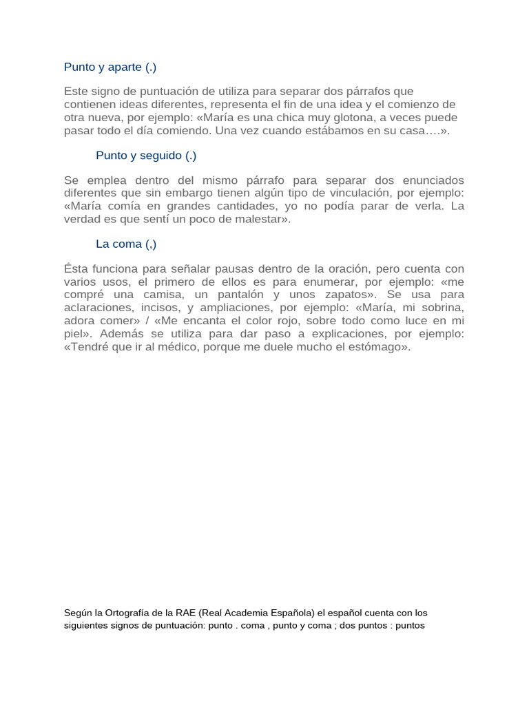 Signos de puntuación en español | PDF | Puntuación | Coma