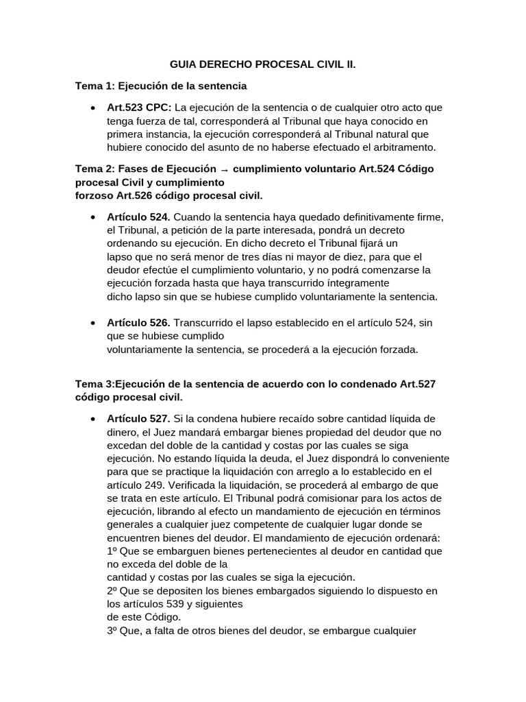 Ejecución de Sentencias en Derecho Civil | PDF | Tribunales | Ley politica