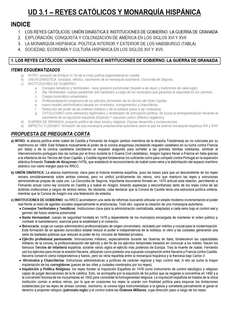 Ud 3 Apuntes 2024 | PDF | Imperio español | España