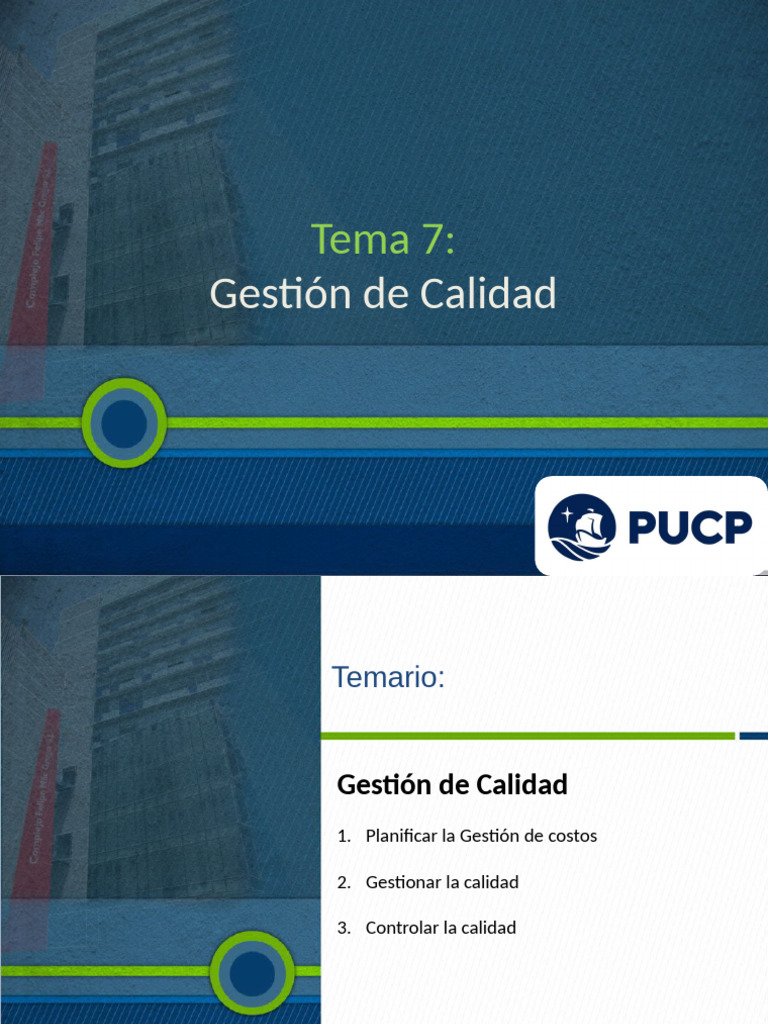 Gestión de Calidad en Proyectos | PDF | Calidad (comercial) | Planificación