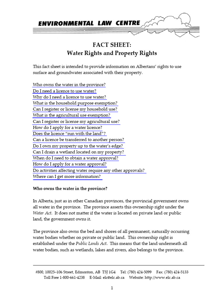Alberta Water Rights Explained | PDF | License | Water