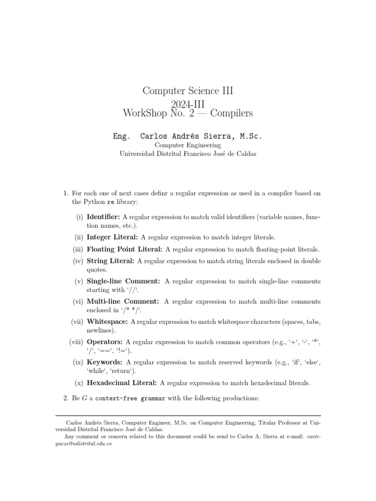 Regular Expressions for Compilers | PDF | Multiplication | Regular ...